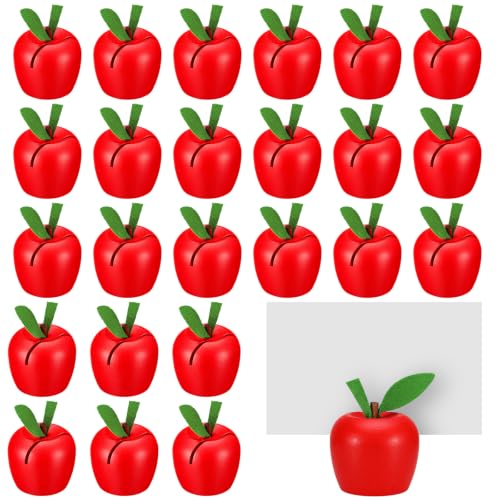 Leinuosen 24 Pcs Resin Apple Place Card Holder Rosh Hashanah Red Apple Table Number Holder Name Place Centerpieces Photo Stand for Rosh Hashanah Party Wedding Birthday Party Favors - style: Apple