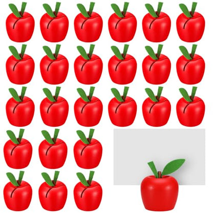 Leinuosen 24 Pcs Resin Apple Place Card Holder Rosh Hashanah Red Apple Table Number Holder Name Place Centerpieces Photo Stand for Rosh Hashanah Party Wedding Birthday Party Favors - style: Apple