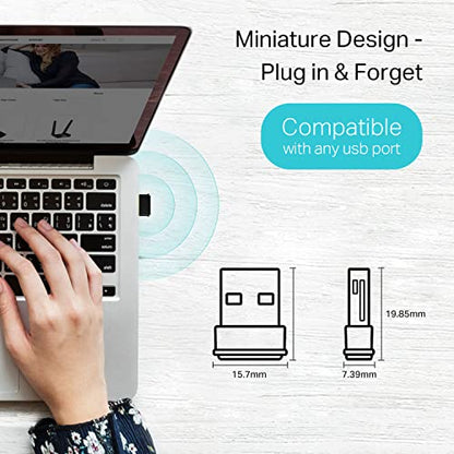 TP-Link Nano USB WiFi Adapter for PC(Archer T3U Nano)-AC1300 2.4G/5G Dual-Band Wireless Network Transceiver Adapter for Desktop PC, Travel Size, Supports Windows 11,10, 8.1, 8, 7 / up to Mac OS 10.15 - style: AC1300, WiFi
