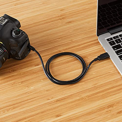 Amazon Basics USB-A to Mini USB 2.0 Cable, 480Mbps Transfer Speed with Gold-Plated Plugs, 3 Foot, Black - size: 3 Feet