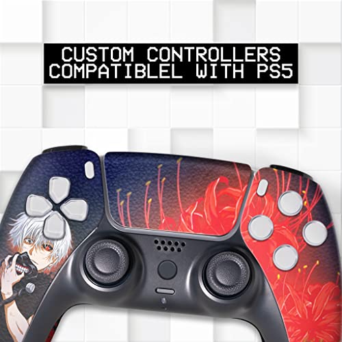 BCB Controllers Custom Modded Wireless Controllers Compatible with PS-5 Controller | Works with Play-Station 5 Console | Proudly Customized in USA with Permanent HYDRO-DIP Printing (NOT JUST A SKIN) - color: Tokyo Ghouul, size: Modded - Front & Back Print