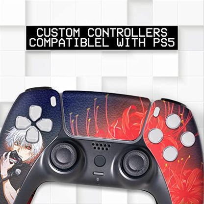 BCB Controllers Custom Modded Wireless Controllers Compatible with PS-5 Controller | Works with Play-Station 5 Console | Proudly Customized in USA with Permanent HYDRO-DIP Printing (NOT JUST A SKIN) - color: Tokyo Ghouul, size: Modded - Front & Back Print