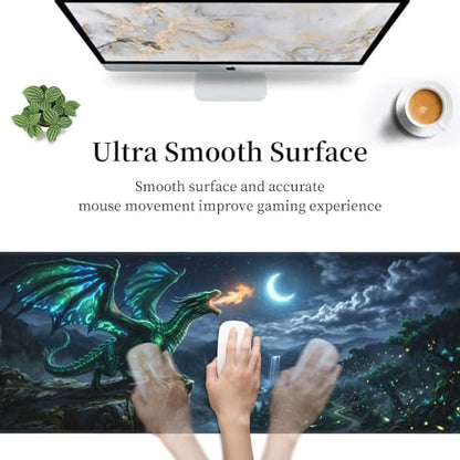 Extended Gaming Mouse Pad, Large Mouse Mat, XL Desk Pad for Keyboard and Mouse, Non-Slip Rubber Base & Stitched Edges for Gamer Office 31.5x11.8 in - color: 5
