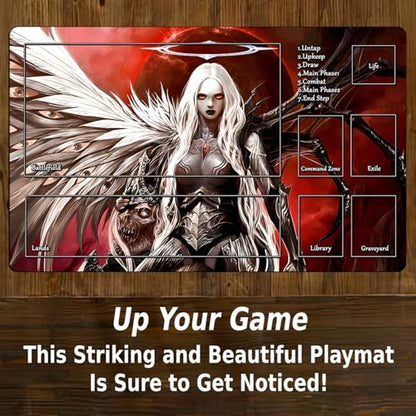 MTG Playmat, Game Play Mat for MTG TCG 24 x 14 inches Trading Card Inked Game Playmats with Storage Bag Smooth Rubber Surface Battle - color: Pattern11 With Zones