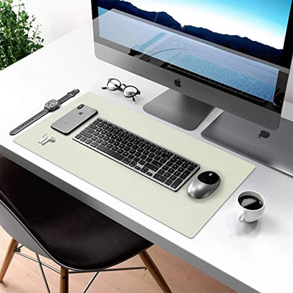 Aothia Double-Sided PU Leather Desk Pad - Non-Slip Large Mouse Pad & Desk Mat for Office, Home - Waterproof, Easy to Clean, Durable Dual-Sided Surface (31.5" x 15.7", Matcha Green) - color: Matcha, size: 31.5" x 15.7"