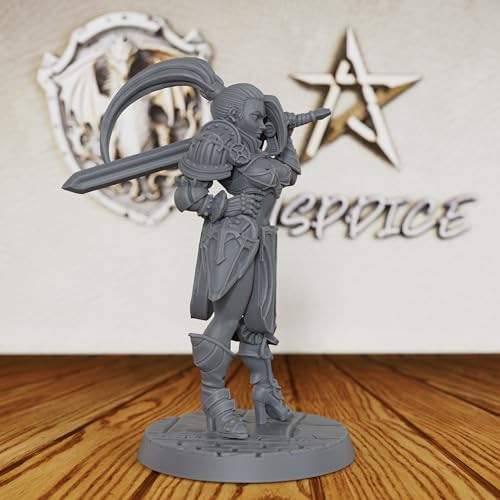 Heroic Scale Unpainted Fantasy Minis - 32mm Professional Miniature Game Figure for Role Playing & TTRPG, Detailed Tabletop Gaming Miniatures for Dungeon Masters - 5.5cm Human Warrior (AS384)
