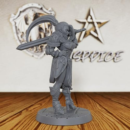 Heroic Scale Unpainted Fantasy Minis - 32mm Professional Miniature Game Figure for Role Playing & TTRPG, Detailed Tabletop Gaming Miniatures for Dungeon Masters - 5.5cm Human Warrior (AS384)