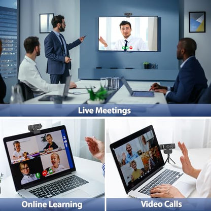 4K Webcam with Microphone for PC & Streaming Computer Camera | PDAF autofocus, dual noise-canceling mics & low-light correction. Best usb hd webcam for mac, laptop and smooth streaming.