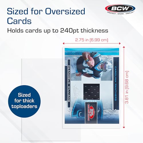 BCW Thick Trading Card Sleeve - 500 ct | Crystal Clear Polypropylene Protective Sleeves for Collectible Cards | Card Protector Sleeves Holds Trading Cards Up To 240pt | Fits Thick-Card Topload Holders