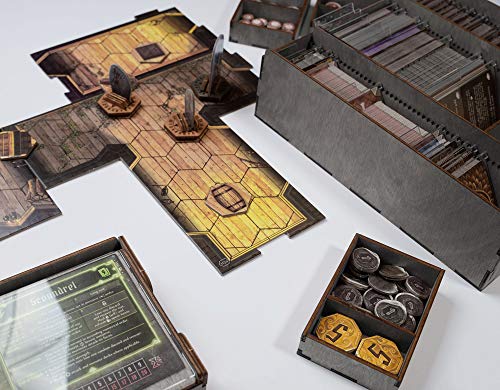SMONEX Wooden Organizer Compatible with Gloomhaven Board Game - Box Suitable for Storage All Gloomhaven Expansions - Insert and Storage Suitable for Gloomhaven (Gray)