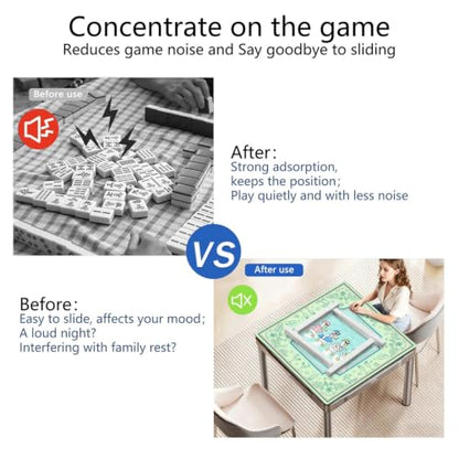 Summer Green Mahjong Mat for Table, 31.5 * 31.5in Anti Slip Mahjong Table Cover, Noise Reduction, Neoprene Mah jongg Mat with Carrying Bag & 3 Dices, Hawaiian Tropical Poker Board Tile Games Mats - color: Ducks