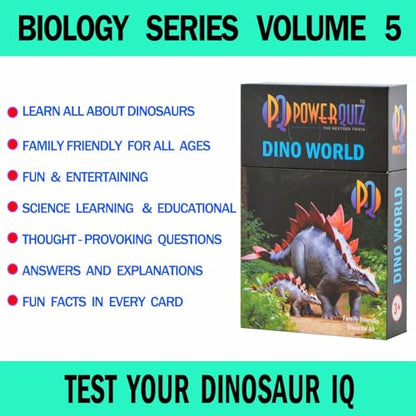 Dino World Dinosaur Trivia Game for Kids & Adults | 200 questions, 5 difficulty levels Beginner to Expert, fun facts, explanations, premium matte cards, hard storage box - style: Dino World