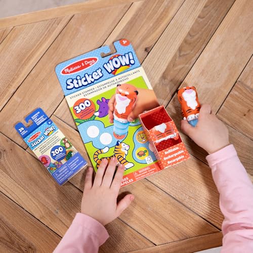 Melissa & Doug Sticker Wow!™ Tiger Bundle: 24-Page Activity Book, Refillable Sticker Stamper, Mini Pad, 500 Stickers, Arts and Crafts for Kids Ages 3+ - color: Tiger, size: Bundle