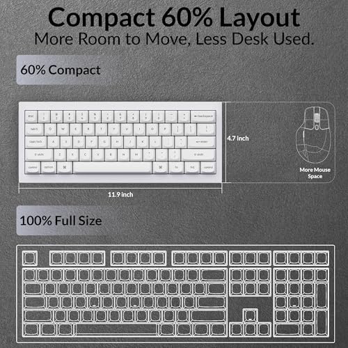 Keychron Q4 Wired Custom Mechanical Keyboard, QMK/VIA Programmable Macro, Full Aluminum, Hot-Swappable Gateron G Pro Brown Switch, 60% Layout Double Gasket Compatible with Mac and Windows - White - color: White (Gateron G Pro Brown Switch)