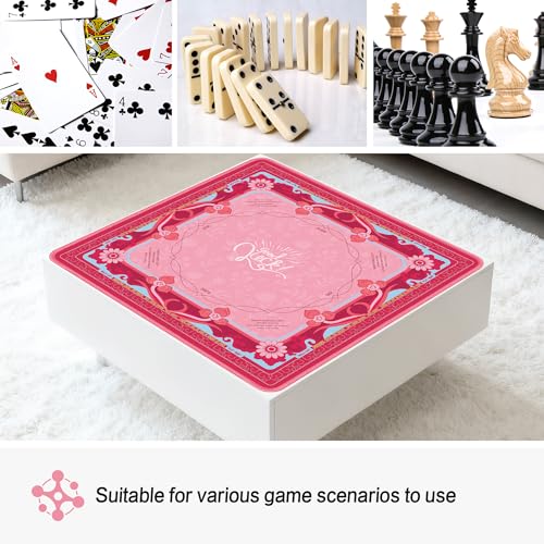 KUNTE Mahjong Mat, Red, 32"x32" | Non-Slip, Quiet, Waterproof, Foldable, For American Mahjong - color: Red