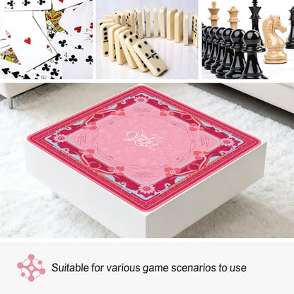 KUNTE Mahjong Mat, Red, 32"x32" | Non-Slip, Quiet, Waterproof, Foldable, For American Mahjong - color: Red