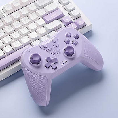 EasySMX Wireless Bluetooth Game Controller Compatible with Switch, Wake-up Support, 6-Axis Gyroscope, Turbo Mode & Adjustable Vibration - color: Purple