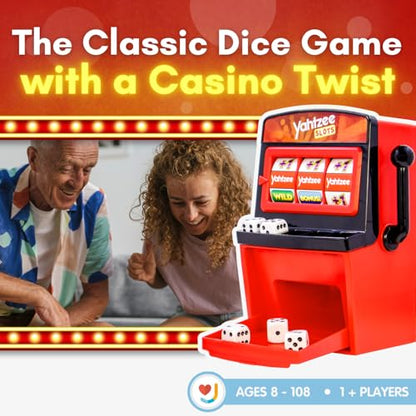 JOY FOR ALL Yahtzee Slots Game - Senior Friendly Dice & Slot Machine Combo - Easy to Read Score Sheet - Cognitive Activity for Older Adults & Families - style: Yahtzee Slots