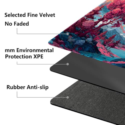 MTG Playmat 24x14 Inch | Optional Game Zone Layout | Non-Slip Rubber Base | Stitched Edges | Includes Free Storage Bag | for TCG, Board Games, and Desk Use(Chromawilds,Without Zone) - color: Chromawilds, style: Without zone