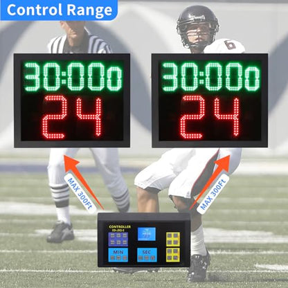 2 Units 14S/24S Basketball Shot Clock & Controller,Support 0-99 Seconds Custom Countdown Timer,Portable Shot Clock with Buzzer,Plug in(Game Time+Shot Clock) - style: Game Time+Shot Clock