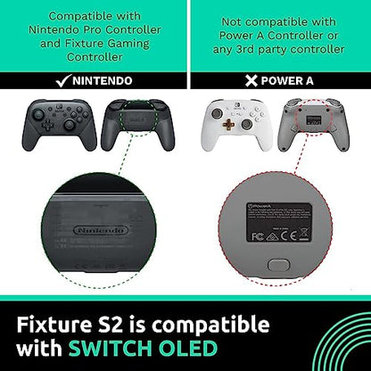 Fixture S2 Bundle Gaming Console Monitor and Controller Mount with Carrying Case Compatible with Nintendo Switch OLED and Pro Controller - size: S2 + Case - For Switch OLED (2021)