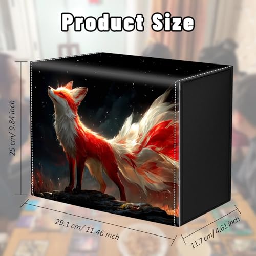 DEGDFSGR Card Game Storage Box for TCG MTG Commander Deck Box MTG Card Box Organizer Trading Card Case Magnetic Closure Creative Pattern Up to 2400 Cards, A Cute Red And White Foxes - color: A Cute Red And White Foxes