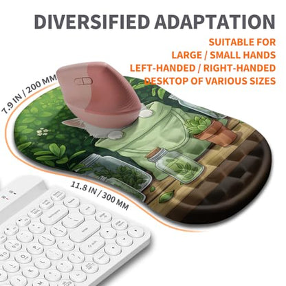 Ergonomic Joint Wrist Support Mouse Pad with Memory Foam Cushion Massage Bump, Carpal Tunnel Pain Relief Mousepad Slope Design for Wrist Rest, 11.8x7.9 in, Cute Kitten - color: Cute Kitten
