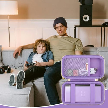 Supmay Hard Carrying Case Compatible with Nintendo DS Lite NDSL, Gameboy Advance Games Storage Holder Travel Bag with Mesh Pocket for USB Charging Cable, Stylus, Earphones, Game Cartridge, Purple - color: Purple Cube