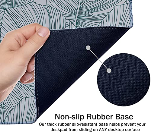 SSOIU Line Drawing Leaves XXL Green Gaming Mouse Pad - 35.5x15.7 Inch, Extended Size - color: Monstera Leaves