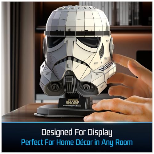 4D Build Star Wars Stormtrooper Helmet 3D Puzzle Model Kit, Room Display | 121 Premium Cardstock Pieces, No Tools Required, Immersive 3D Building Hobby, Ultimate Collectible Fan Gift For Ages 12+ - style: Stormtrooper Helmet 121 pcs