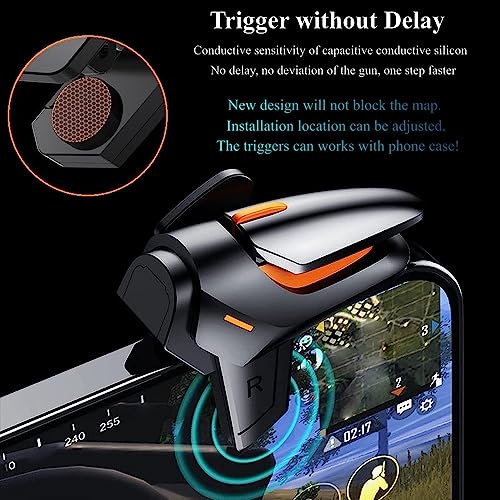 PUBG Mobile Game Triggers, High Sensitive Shoot Aim Gaming Controller Gamepad Grip Joysticks Buttons, Support iOS/Android Smartphone - color: 4 Finger Operation