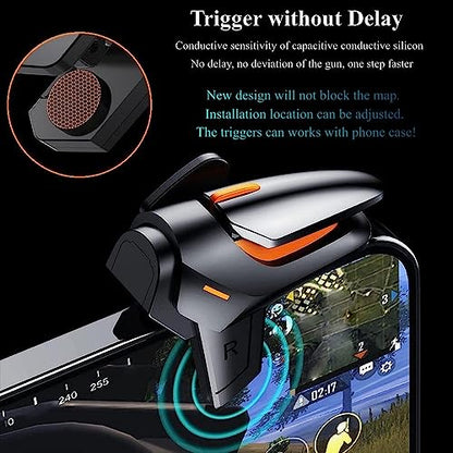 PUBG Mobile Game Triggers, High Sensitive Shoot Aim Gaming Controller Gamepad Grip Joysticks Buttons, Support iOS/Android Smartphone - color: 4 Finger Operation