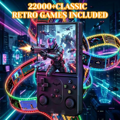 Upgrade S600 Retro Gaming Console, Anti-Slip Texture‌ Retro Handheld Game Console, 4.0 Inch 720x720 IPS Screen and 22,000+ Classic Games Retro Game Console for Gaming/Playdate/Party/Gift, Black 64G - style: Black 64G