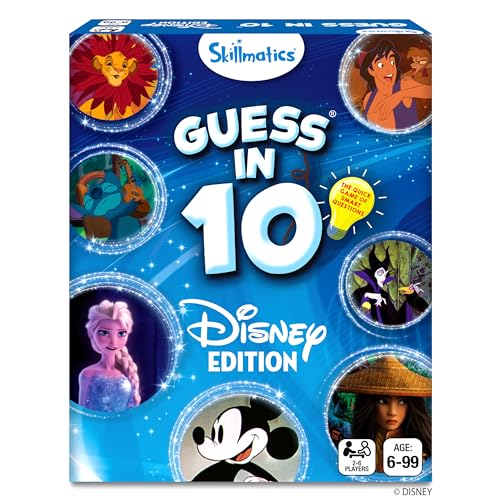 Skillmatics Guess in 10 – Disney, Trivia Card Game for Kids, Travel Toys | Girls, Boys, Teens, Adults Who Love Cinderella, Mickey Mouse, Moana, Screen-Free Fun, Gift for Ages 6 & Up - style: 1. Disney