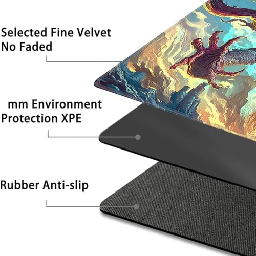 for MTG Game Playmat - 24 x 14 inches with Dices and Storage Bags, Non-Slip Base for TCG and Board Game Card Mats, Trading Card Games Mat, Demon in The Sky Pattern Collectible Card Playmats - color: Jv-playmat-p7-1-g192