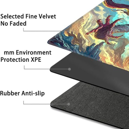 for MTG Game Playmat - 24 x 14 inches with Dices and Storage Bags, Non-Slip Base for TCG and Board Game Card Mats, Trading Card Games Mat, Demon in The Sky Pattern Collectible Card Playmats - color: Jv-playmat-p7-1-g192