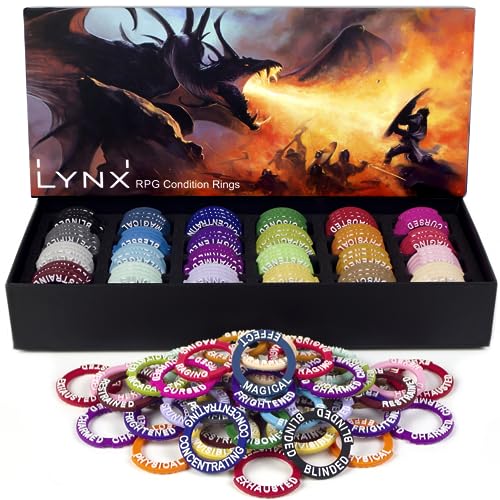 DND Miniatures Condition Markers - 96 Rings to Track 24 Different Status & Spell Effects for RPG Minis Like Dungeons and Dragons 5th Edition & Pathfinder - Perfect D&D Gifts & Accessories Tokens