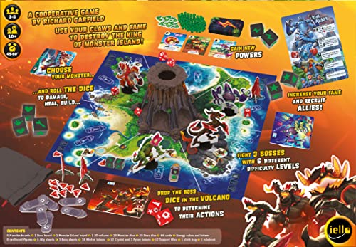 IELLO: King of Monster Island - Strategy Board Game, Sequel of The King of Line, Family, Play Cooperatively, Ages 10+, 1-5 Players, 60 Minutes - style: Monster Island