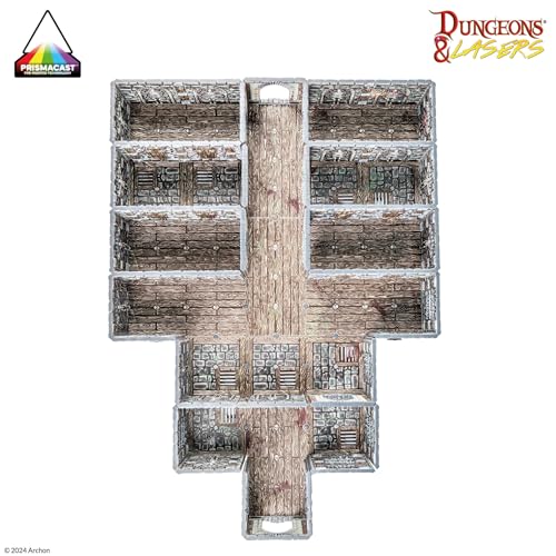 Dungeons & Lasers Prepainted Terrain Sets for DND and Tabletop RPG Games - 5E Compatible with 28mm-32mm Scale Miniatures - Modular Design for Fast Assembly (Chambers of Torment) - style: Chambers of Torment