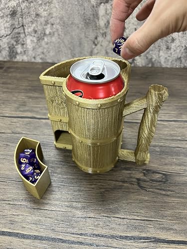 MunnyGrubbers - Mug Dice Tower - No Paint Odorless Insulated Cup Can Dice Tower - (Random 7PCS D20 Dice Set Included) - Dice Jail - Dice Holder - Dungeons and Dragons - DND Gift - (Bronze) - color: Bronze