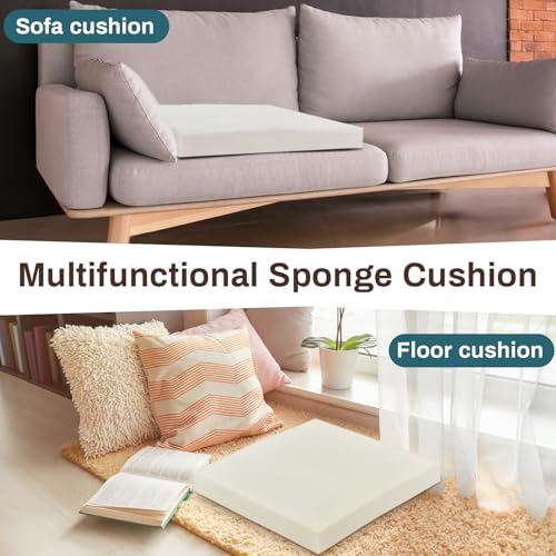 Frienda 2 Pack 3" x 18" x 18" Upholstery High Density Foam Cushion Replacement Square Cut to Size Foam Couch for Chair Couches Padding Shipping Packing DIY Cosplay Projects(White) - color: White, size: 3" X 18" X 18", style: Square