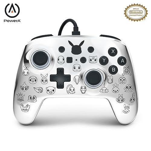PowerA Enhanced Nintendo Switch and Switch 2 Wired Controller - Pikachu Black & Silver, Officially licensed - color: Pikachu Black & Silver