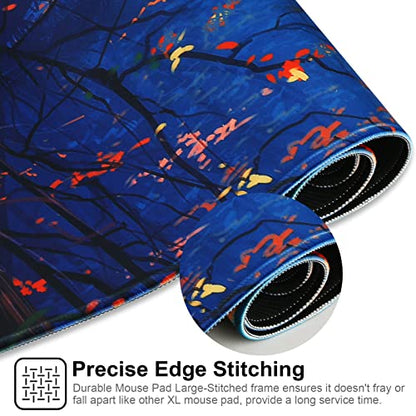 Large Gaming Mouse Pad with Stitched Edges,[27.5x11.8In] Extended Mouse Pad with Non-Slip Natural Rubber Base for Gamer/Desktop/Office/Home 70x30 Forest07 - color: 70x30 Forest07