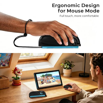 COOWPS P2 Dockable Split Protective Case for Nintendo Switch 2, with Comfort Non-Slip Ergonomic Grip, Magnetic Ring Design & Stable Kickstand, Hard Shell Military-Grade Protection Switch 2 Grip Cover - color: Dark Black