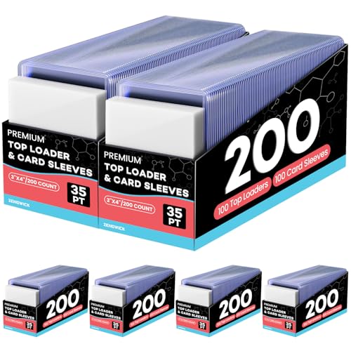 1200 Card Sleeves Top Loaders for Cards, 3" x 4" Hard Plastic Toploaders, Baseball Card Protectors, Trading Card Holder for Football Sports Cards (600 Toploaders + 600 Penny Sleeves) - size: 600 Hard Sleeves + 600 Soft Sleeves