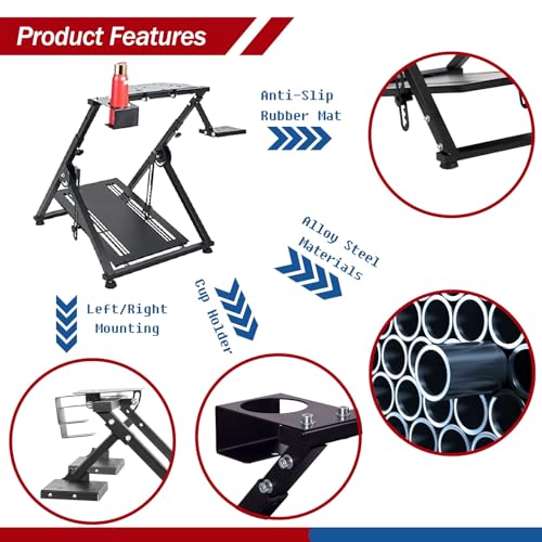 Minneer X-Shape Foldable Racing Steering Wheel Stand Fit for Logitech/Thrustmaster/Fanatec G29/G920/G923/T248/T300/TX Driving Gaming Simulator Cockpit(Wheel, Pedal, Handbrake Not Included)