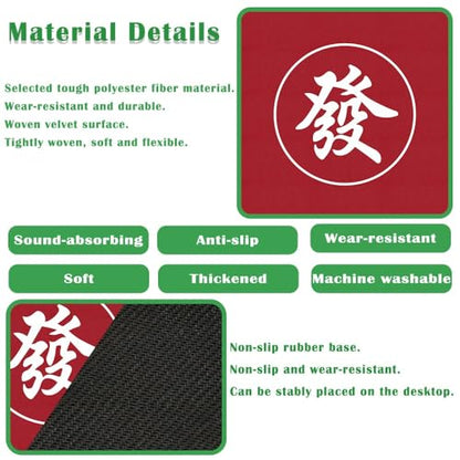 Mahjong Mat, 31.5 in x 31.5 in Mahjong Table Mat for Tile Game, Anti Slip and Noise Reduction Table Cover for Poker Card Board and Dominoes(Blue) - color: B-blue