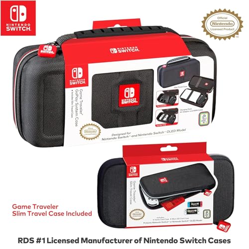 Game Traveler Officially Licensed Nintendo Switch OLED & Nintendo Switch GoPlay System Case - BONUS Slim Case Included, Travel with Your Complete NSW System and/or Your Handheld, (NNS5000)