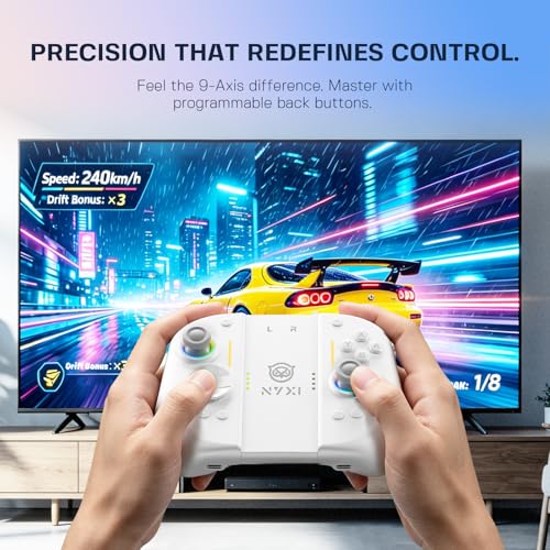 NYXI Hyperion 3 Switch 2 Controller–World's First Third-Party Wireless Controller for Switch 2, 9-Axis Gyro, Hall Effect Joystick, Full Mechanical Buttons, Dual Back Buttons & Adjustable Vibration (White) - color: White