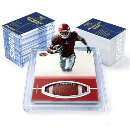 DEDC 180pt Toploaders and Penny Sleeves Bundle - 100 Rigid Hard Card Sleeves & 100 Soft Card Sleeves for 3" x 4" Ultra-Thick Memorabilia & Relic Cards - Acid-Free Archival Safe UV Protection Storage - size: 180pt